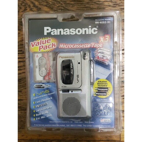 Panasonic RN-405+3 Microcassette Tape Recorder New Sealed 3 Tapes + Batt Include - Picture 1 of 7